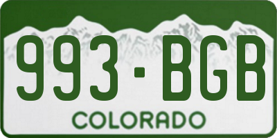 CO license plate 993BGB