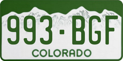 CO license plate 993BGF