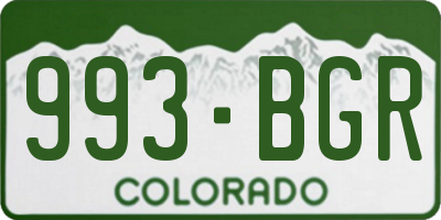 CO license plate 993BGR