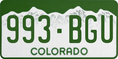 CO license plate 993BGU