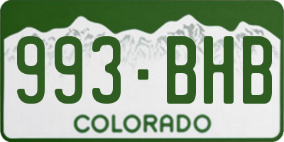 CO license plate 993BHB