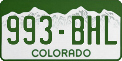 CO license plate 993BHL