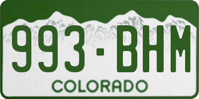 CO license plate 993BHM