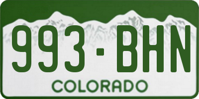 CO license plate 993BHN