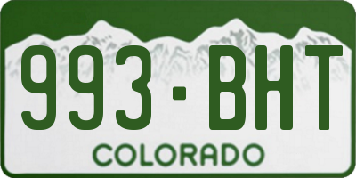 CO license plate 993BHT