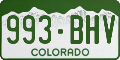 CO license plate 993BHV