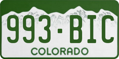 CO license plate 993BIC