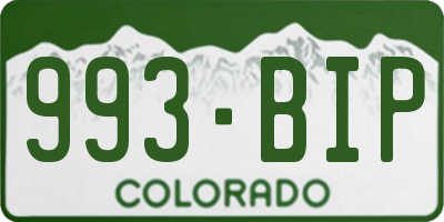 CO license plate 993BIP