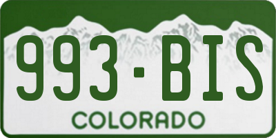 CO license plate 993BIS