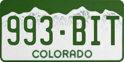 CO license plate 993BIT