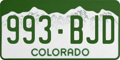 CO license plate 993BJD