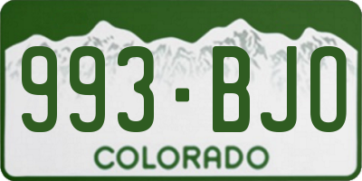 CO license plate 993BJO