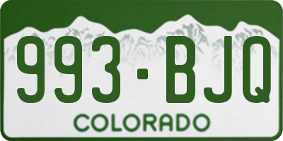 CO license plate 993BJQ