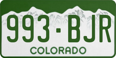 CO license plate 993BJR