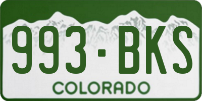 CO license plate 993BKS