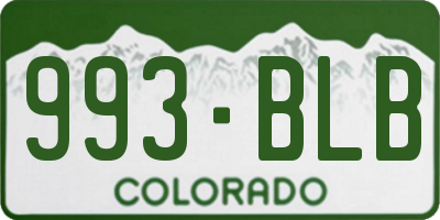 CO license plate 993BLB