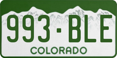 CO license plate 993BLE