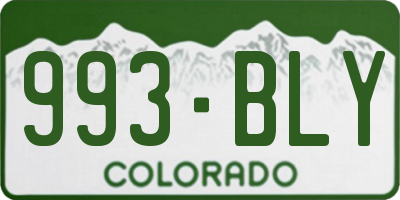 CO license plate 993BLY