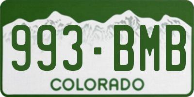 CO license plate 993BMB