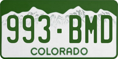 CO license plate 993BMD