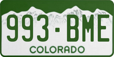 CO license plate 993BME