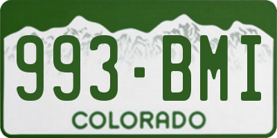 CO license plate 993BMI