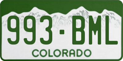 CO license plate 993BML