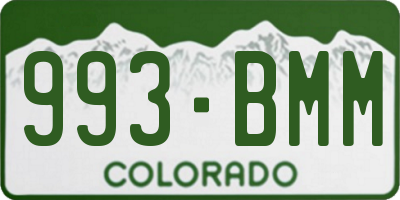 CO license plate 993BMM