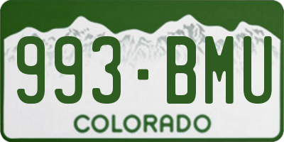 CO license plate 993BMU