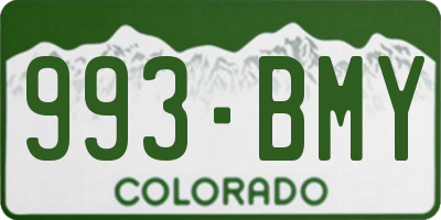 CO license plate 993BMY