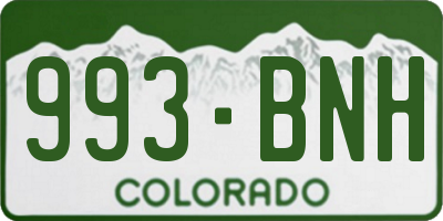 CO license plate 993BNH