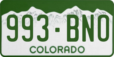 CO license plate 993BNO
