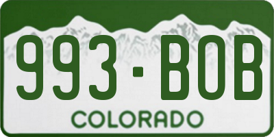 CO license plate 993BOB