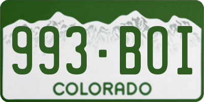 CO license plate 993BOI