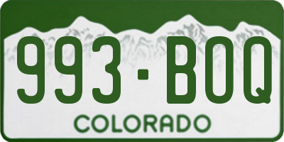 CO license plate 993BOQ
