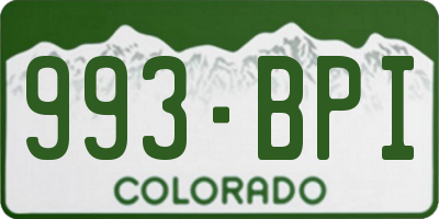 CO license plate 993BPI