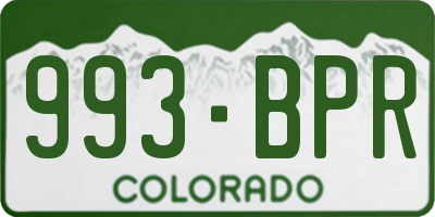 CO license plate 993BPR