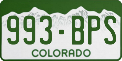 CO license plate 993BPS
