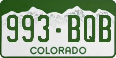 CO license plate 993BQB