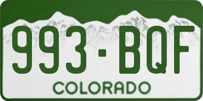 CO license plate 993BQF