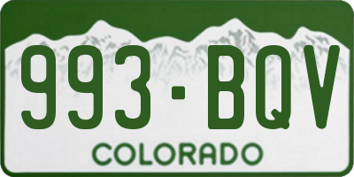 CO license plate 993BQV