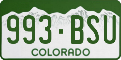 CO license plate 993BSU