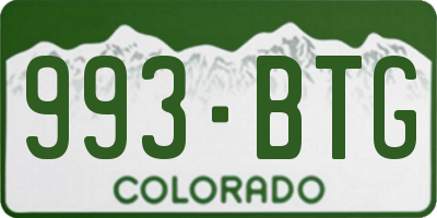 CO license plate 993BTG