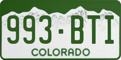 CO license plate 993BTI