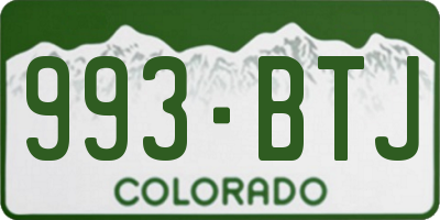 CO license plate 993BTJ