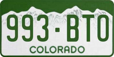 CO license plate 993BTO