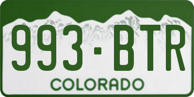 CO license plate 993BTR