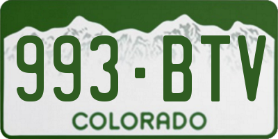 CO license plate 993BTV