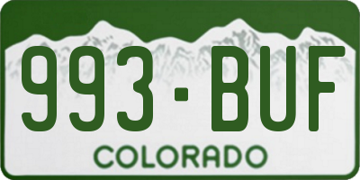 CO license plate 993BUF