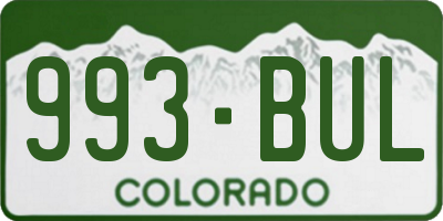CO license plate 993BUL
